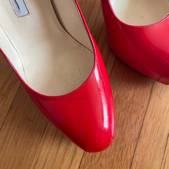 Brian Atwood Red Patent Leather Six Inch Pumps - Picture 7 of 12
